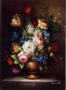 unknow artist, Floral, beautiful classical still life of flowers.051